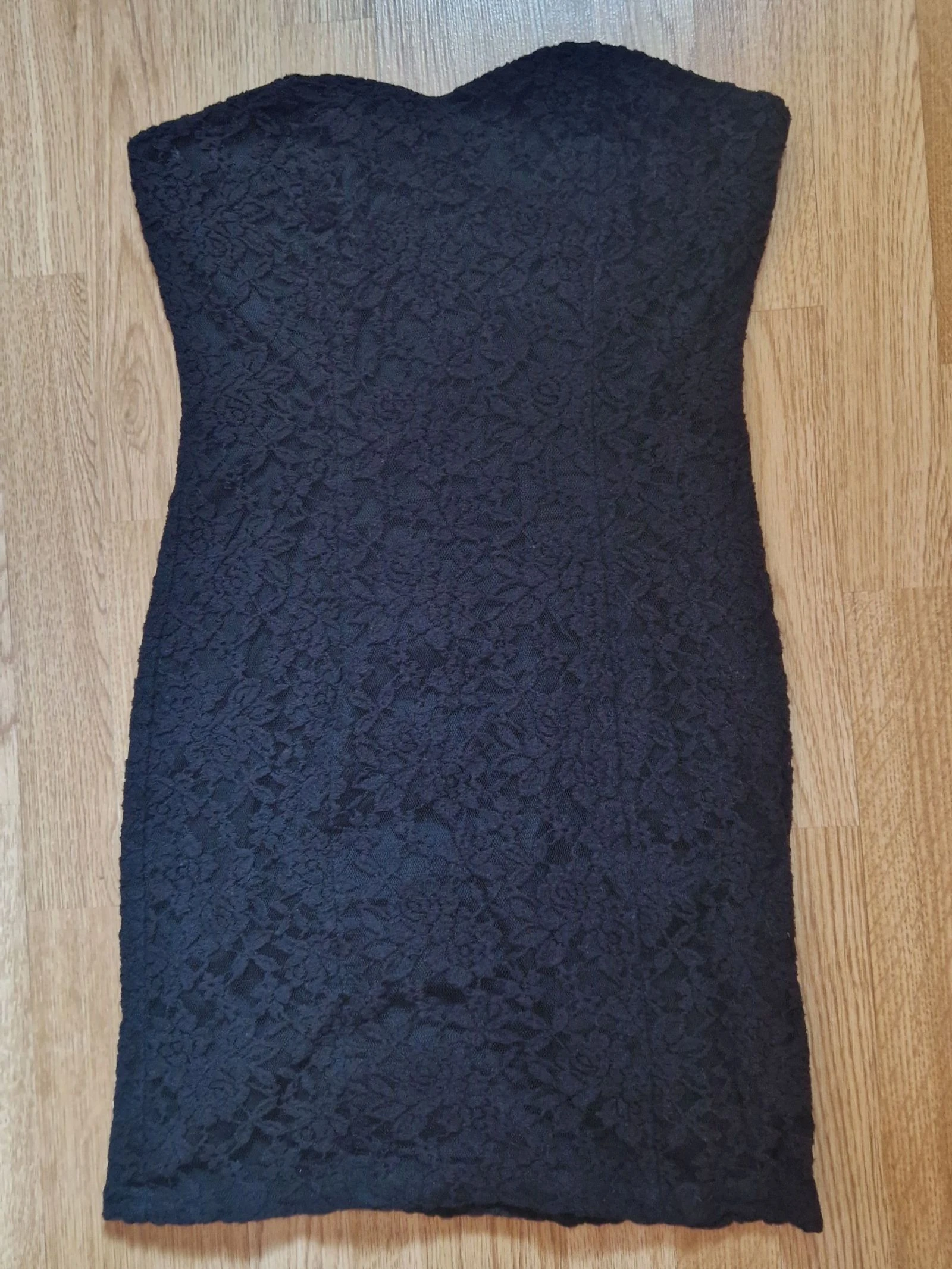 Vestido negro palabra de honor encaje Blanco M – photo 7